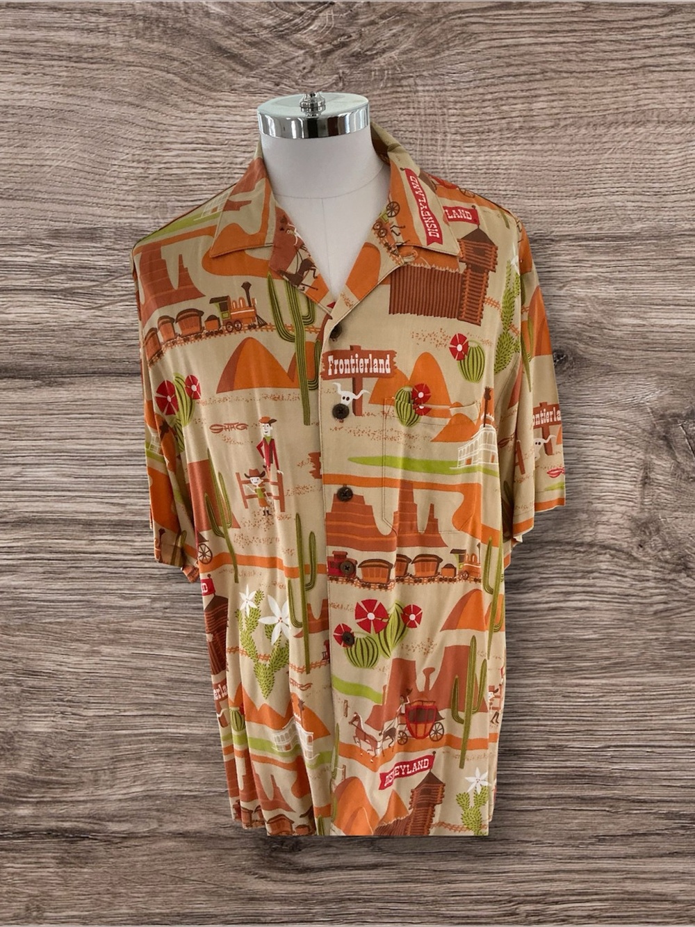 Disneyland 50th Anniversary Mens XXL Frontierland SHAG Josh Angle Button Shirt